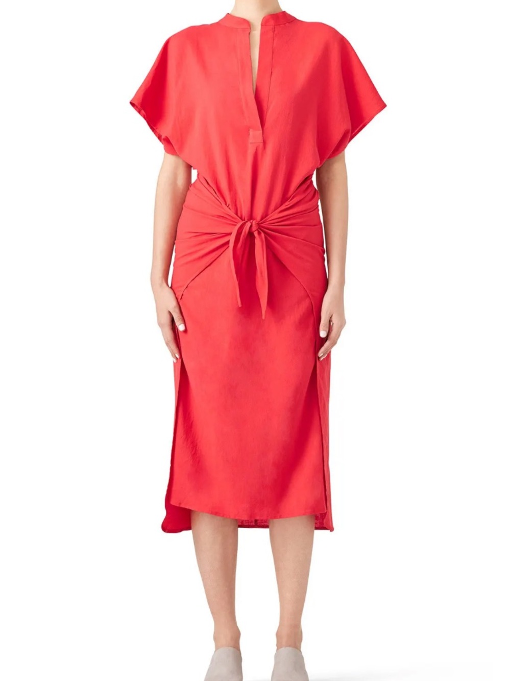 NWT Vince Red Wrap Front Dress Size XS